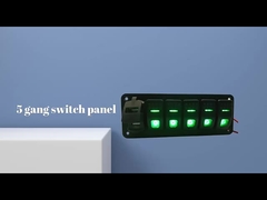 DC 12V 7 Gang Rocker Switch Panel met 4,8 Amp Dual USB Charger LED