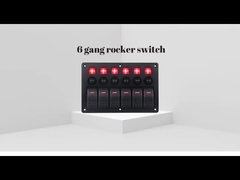 DC 12V 6 Gang Rocker Switch Panel met rood licht LED voor auto boot