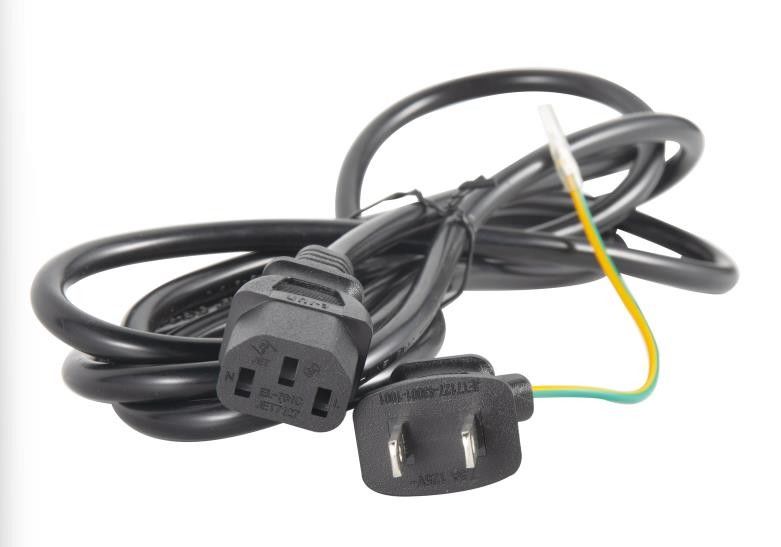 1,8 m internationale netsnoeren 125V 2-pins Japanse netsnoeren