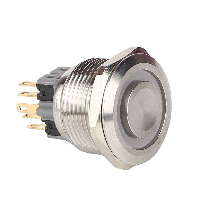 28 mm verlicht metalen drukknopschakelaars Ronde 500V ringtype LED