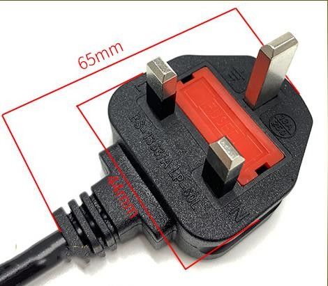 IEC UK AC-netsnoeren 1,5 m 3-polige stekker Netsnoerkabel 5Ft