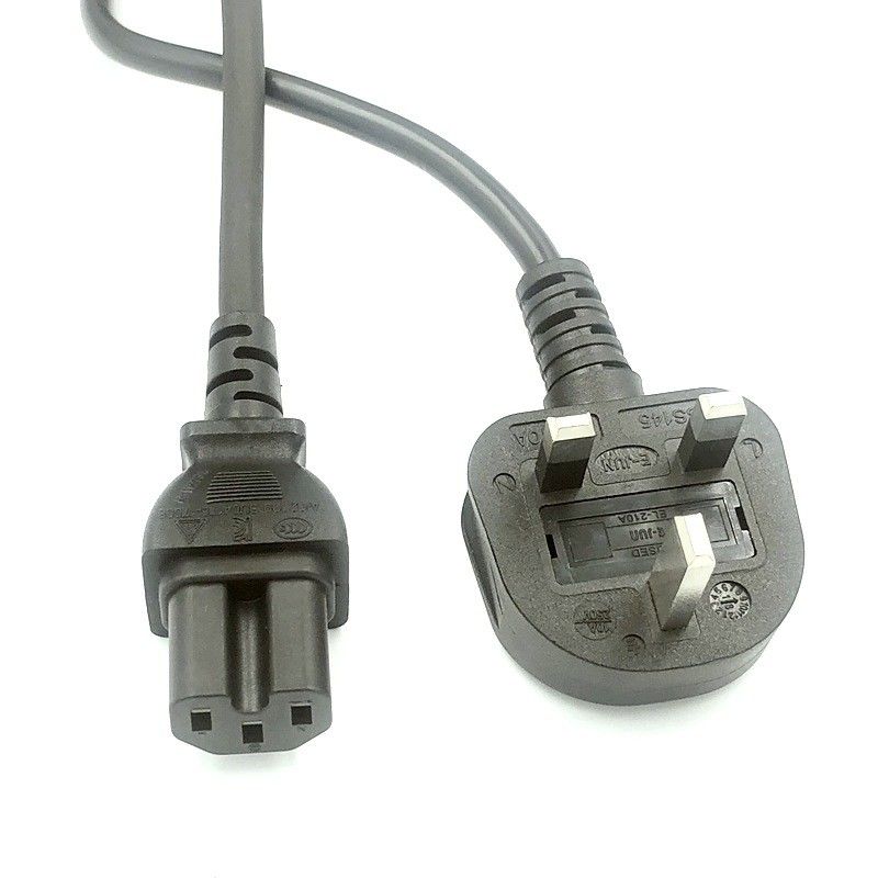 IEC UK AC-netsnoeren 1,5 m 3-polige stekker Netsnoerkabel 5Ft