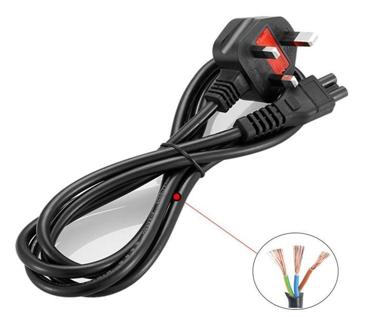 IEC UK AC-netsnoeren 1,5 m 3-polige stekker Netsnoerkabel 5Ft