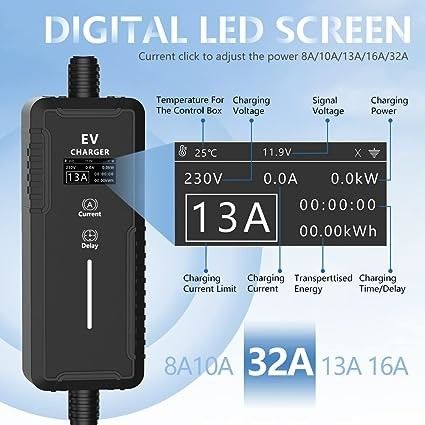 GBT 3.5KW 7KW IP65 Compact Portable EV Chargers Weerbestendige en overstroombescherming