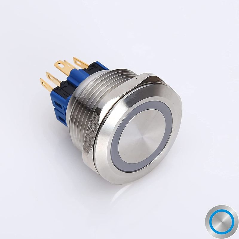 28 mm verlicht metalen drukknopschakelaars Ronde 500V ringtype LED