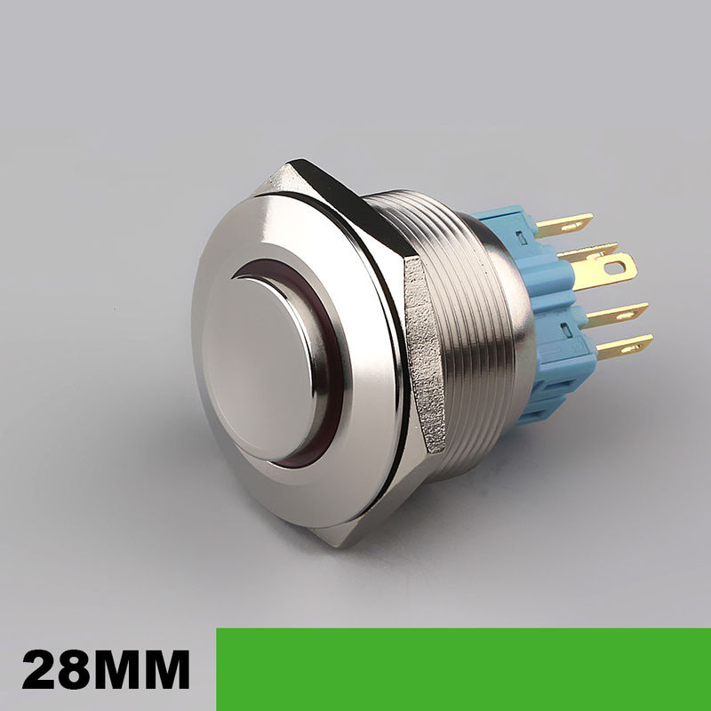 28 mm verlicht metalen drukknopschakelaars Ronde 500V ringtype LED