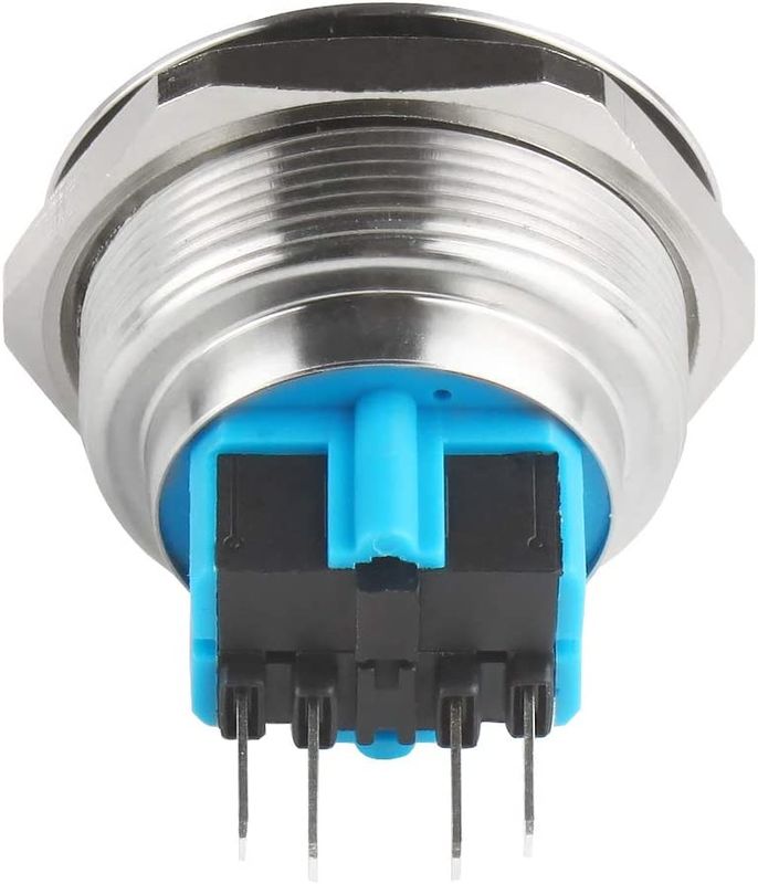 Aan/uit metalen drukknopschakelaars 30 mm verlichte ringtype LED