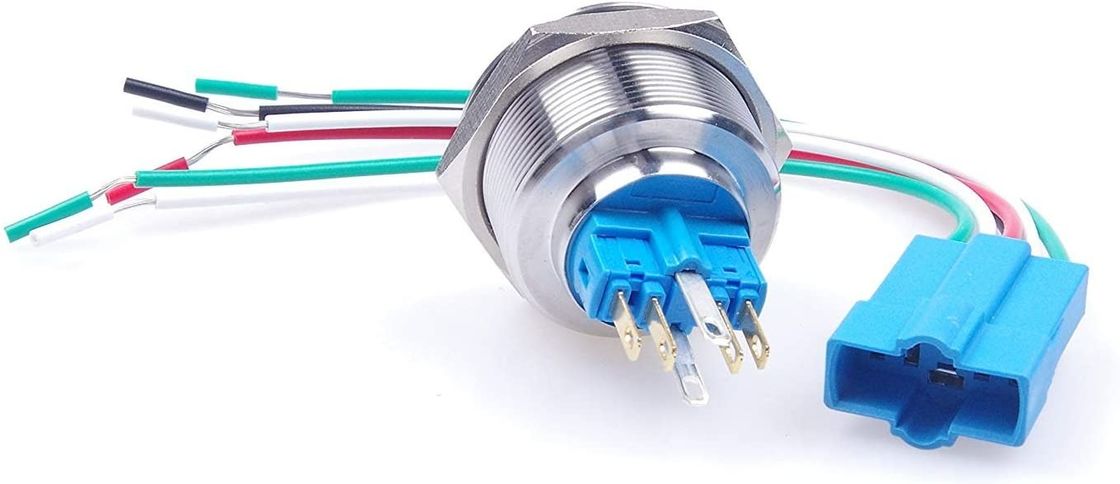 Aan/uit metalen drukknopschakelaars 30 mm verlichte ringtype LED