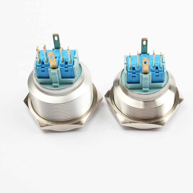 Aan/uit metalen drukknopschakelaars 30 mm verlichte ringtype LED
