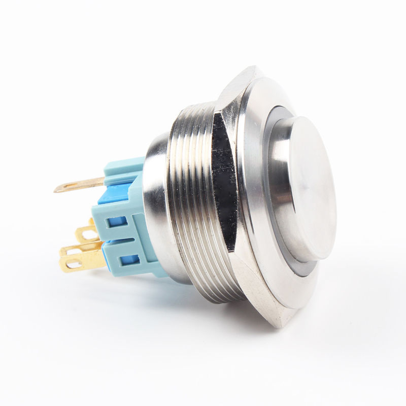 Aan/uit metalen drukknopschakelaars 30 mm verlichte ringtype LED