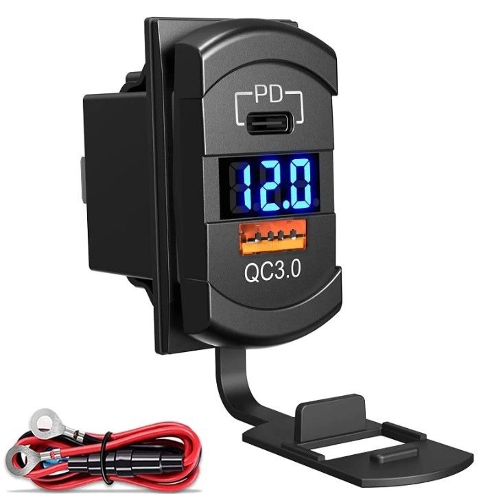 12v 24v usb oplader rocker schakelaar snel opladen stopcontact waterdicht snel dubbele pd qc3.0 voor auto's boot