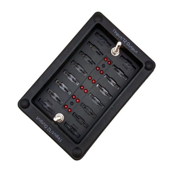 Auto ATO ATC Fuse Box Waterdicht 12 Circuit Fuse Holder Sticker Label 12 In 12 Out Voor bussen
