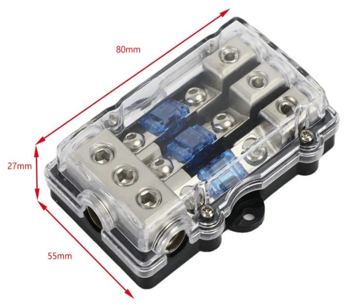 3-weg auto Mini ANL Blade zekeringhouder Stereo Audio stroomverdeelblok 60 Amp zekeringhouder paneelmontage