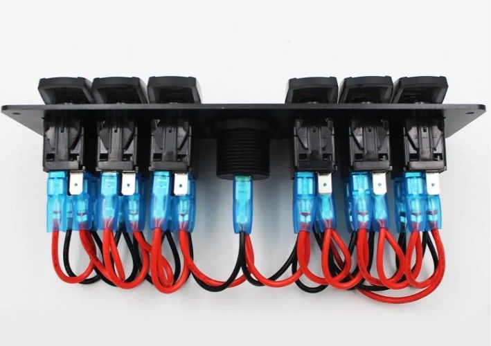 Kleur Voltmeter 6 Gang DC12V 24V Led On Off 5 PIN Rocker Switch Panel Voor Caravan Automotive Marine
