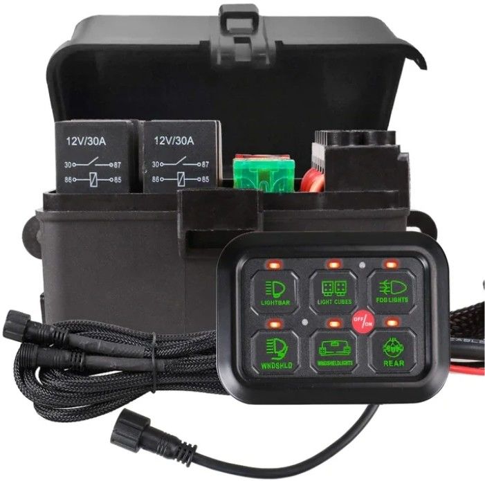 6 Gang 12V Led Switch Panel RGB Kit Automatisch Dimmable Universal Light Bar Controller Met APP