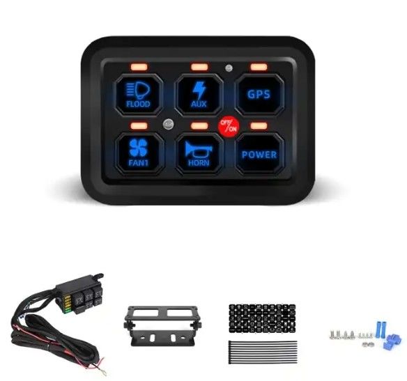6 Gang 12V Led Switch Panel RGB Kit Automatisch Dimmable Universal Light Bar Controller Met APP