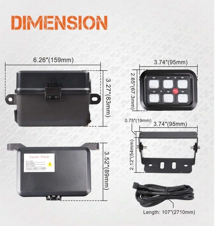 6 Gang 12V Led Switch Panel RGB Kit Automatisch Dimmable Universal Light Bar Controller Met APP