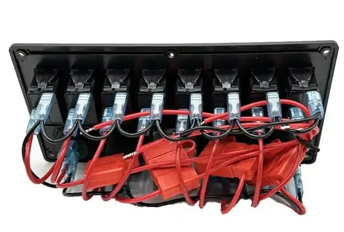 12V 8 Way Gang Rocker Switch Panel met W/ 50A Dual Anderson Plugs Accessory Power Socket & Dual USB