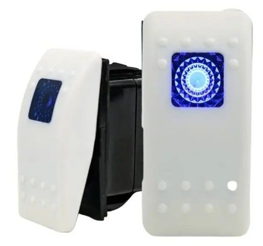 12V 24V Verlicht Blauw Led Licht Symbool Waterdicht Laser On/Off Boat Rocker Switch Voor Auto Boat Marine RV