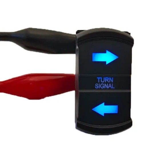 Nieuwe stijl Custom DIY Icon DC 12V 7Pin ON-OFF LED Blauw Licht Draai Signaal Rocker Schakelaar Voor Auto 4X4 Boat Trucks