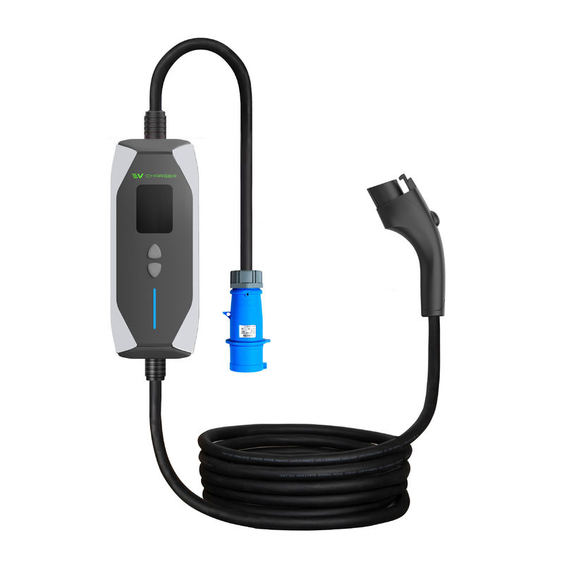 7KW draagbare nood-EV-oplader 0,96 inch Type 2 nieuwe energie-EV-oplader