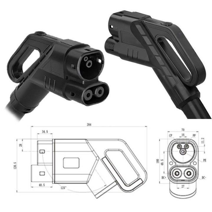 Snel opladen CCS2 oplaadpistool 40A 80A DC EV oplaadkabel CCS2 stekker voor Europese auto