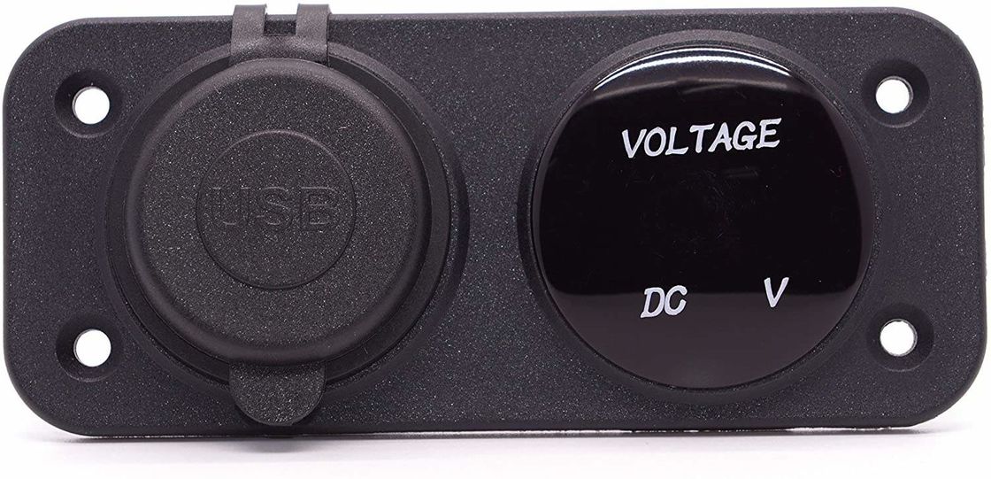 DC 12V 24V LED Digitale Voltmeter Dual USB Outlet Power Socket Panel 3.1A Charger