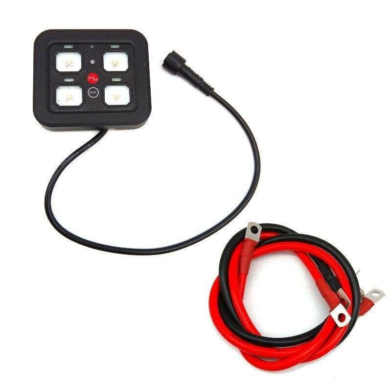 4 Gang Automotive Switch Panel voor Dimmable Universal LED Light Bar RGB Display