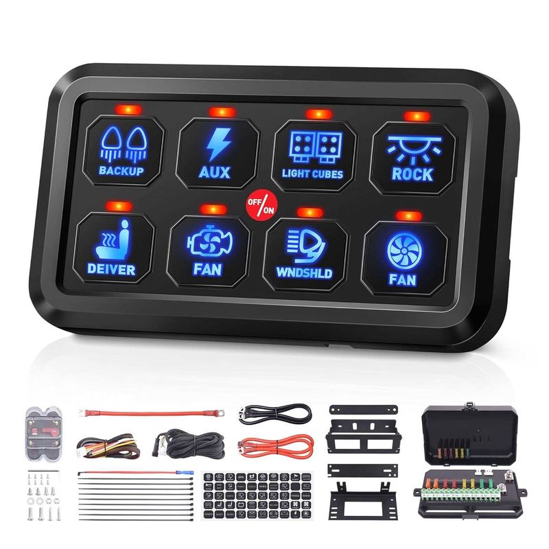 ABS-materiaal 8 Gang Spod Schakelaarpaneel 600w Combinatie Schakelaar Type