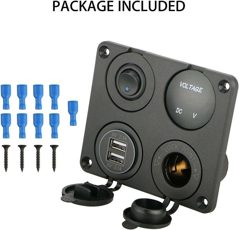 Custom Automotive Switch Panel Cigarette Lighter Socket & LED Lighted ON Off Rocker Schakelaar
