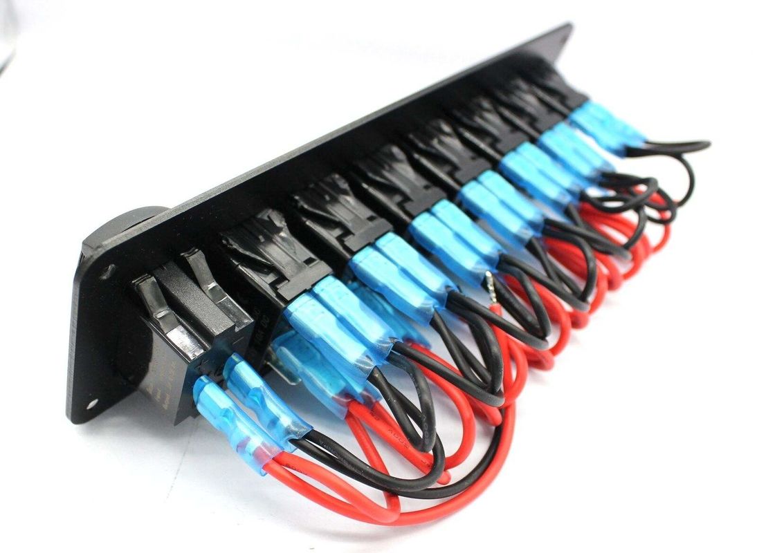 DC 12V 7 Gang Rocker Switch Panel met 4,8 Amp Dual USB Charger LED