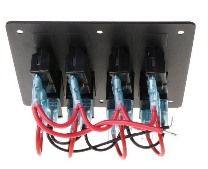 DC 12V 6 Gang Rocker Switch Panel met rood licht LED voor auto boot
