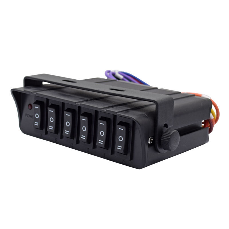 6 Gang Rocker Switch Box SPST On/Off Rocker Schakelaar Schakelaar Panel 30Amp Max 12 AWG Draden
