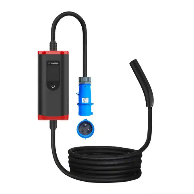 Type2 Tesla NACS 32A 7Kw Ev-oplaadstation Draagbare EV-oplader met schermverstelbaar