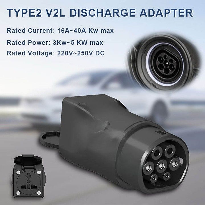 V2l-connector Ev-ontlading-ontlading V2l-voertuig voor het laden Type 2 V2L-adapter