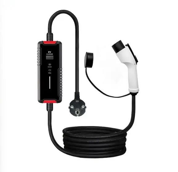 Hoogwaardige elektrische snelle type 2 ev-oplader 8-32a draagbare ev-oplader met schermverstelbaar