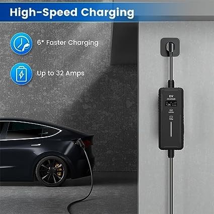 Hoogwaardige elektrische snelle type 2 ev-oplader 8-32a draagbare ev-oplader met schermverstelbaar