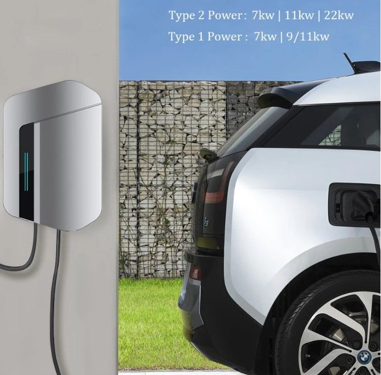 Commerciële AC Wallbox Charger 7kw Ocpp1.6 Ac Ev Wallbox Elektroauto Charging Station voor TESLA NACS
